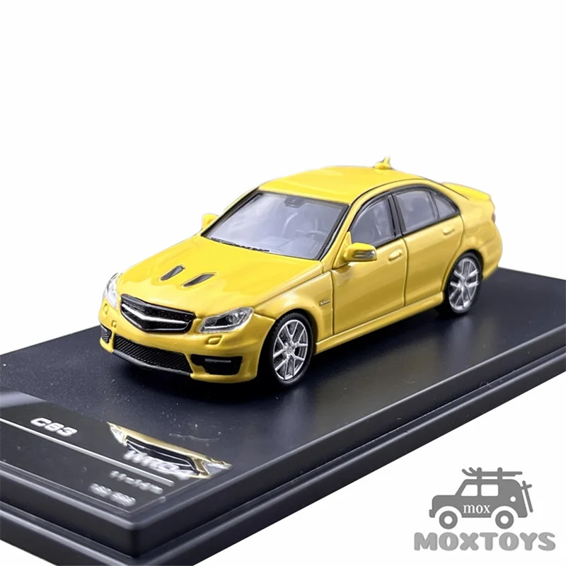 KING MODEL 1:64 C63 W204 Limited799 Titanium Gray / Yellow / Blue Diecast Model Car