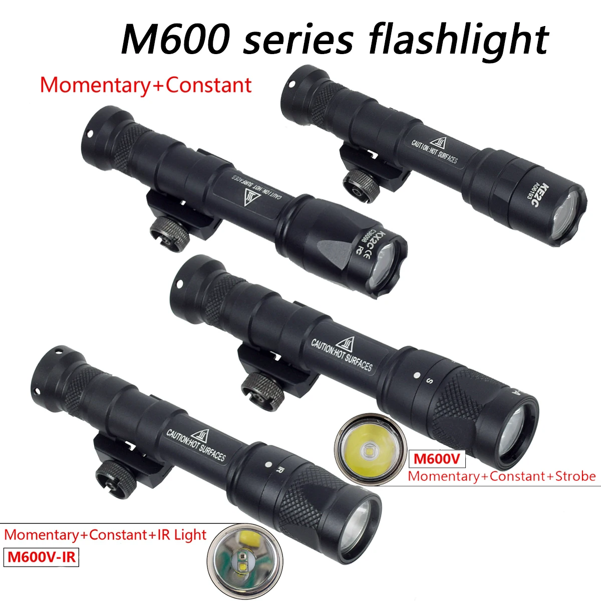 

Tactical Surefire SF M600 M600B M600V IR Weapons LED Light Rifle Scout White Flashlight HK416 AR15 M4 Torch Hunting 20mm Rail