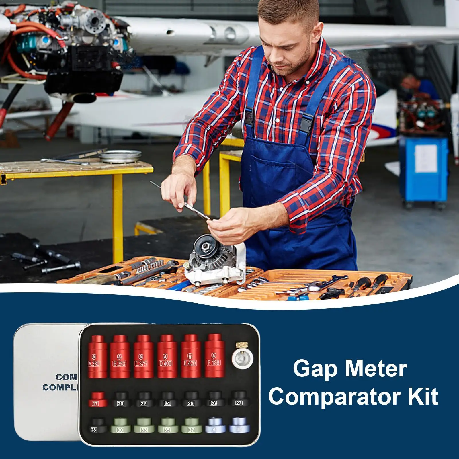 Aluminum Bullet Comparator Kit Headspace Gauge for Reloading Headspace Gauge Comparator Kit With 14 Inserts And 6 Bushings