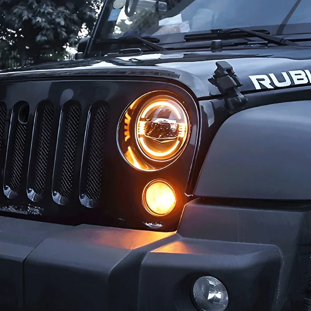 For Jeep Wrangler 2007-2017 Front Headlights Car LED Headlight Assembly Upgrade Bi-xenon Lens Daytime Running Light Accessories