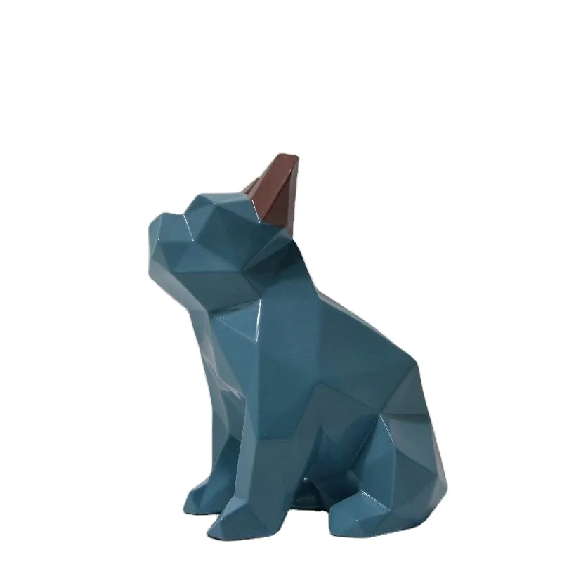 Creative Geometric Puppy Resin Statue Perfect Tabletop Decoration Modern Resin Craft Figurine for Sale