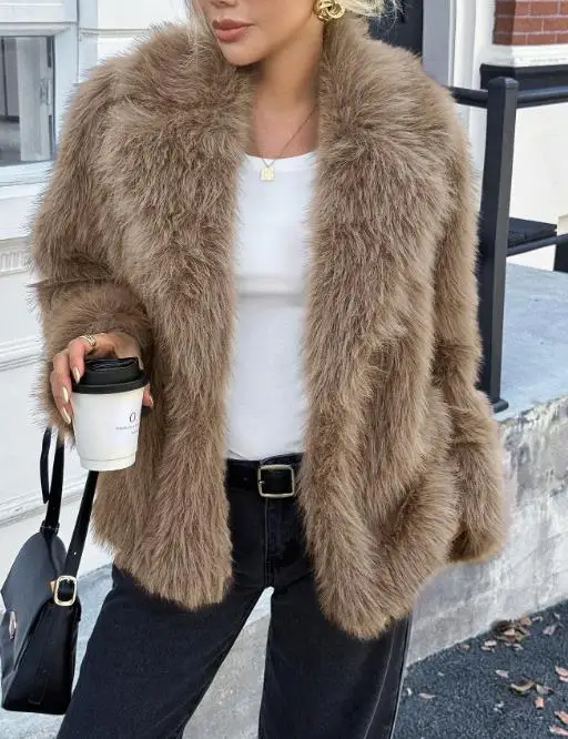 

2025 Autumn and Winter Casual Style Plush Long Sleeved Coat for Women's Clothing