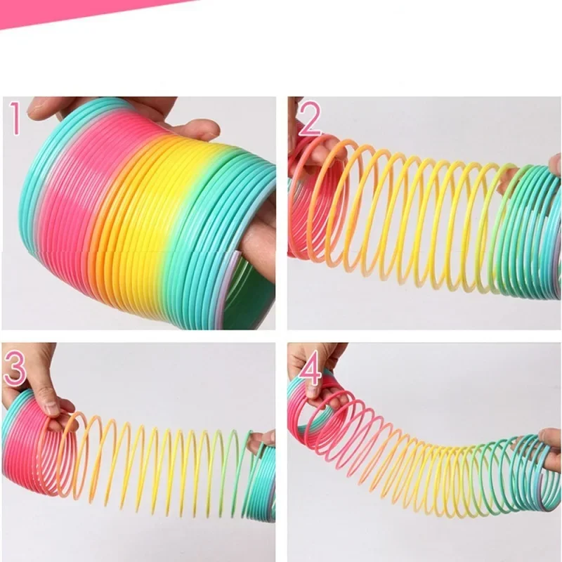 Circle Rainbow Color Funny Magic Toys Early Development Educational Folding Plastic Spring Coil Children's Creative Magical Toys