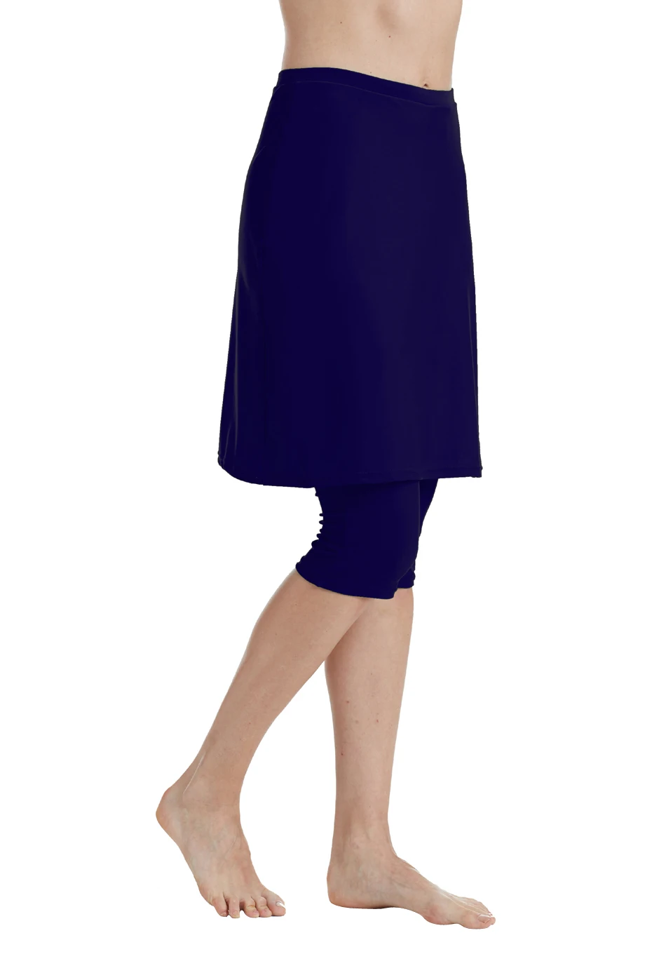 Women Dark BLue Swim skirt with leggings Cover Up