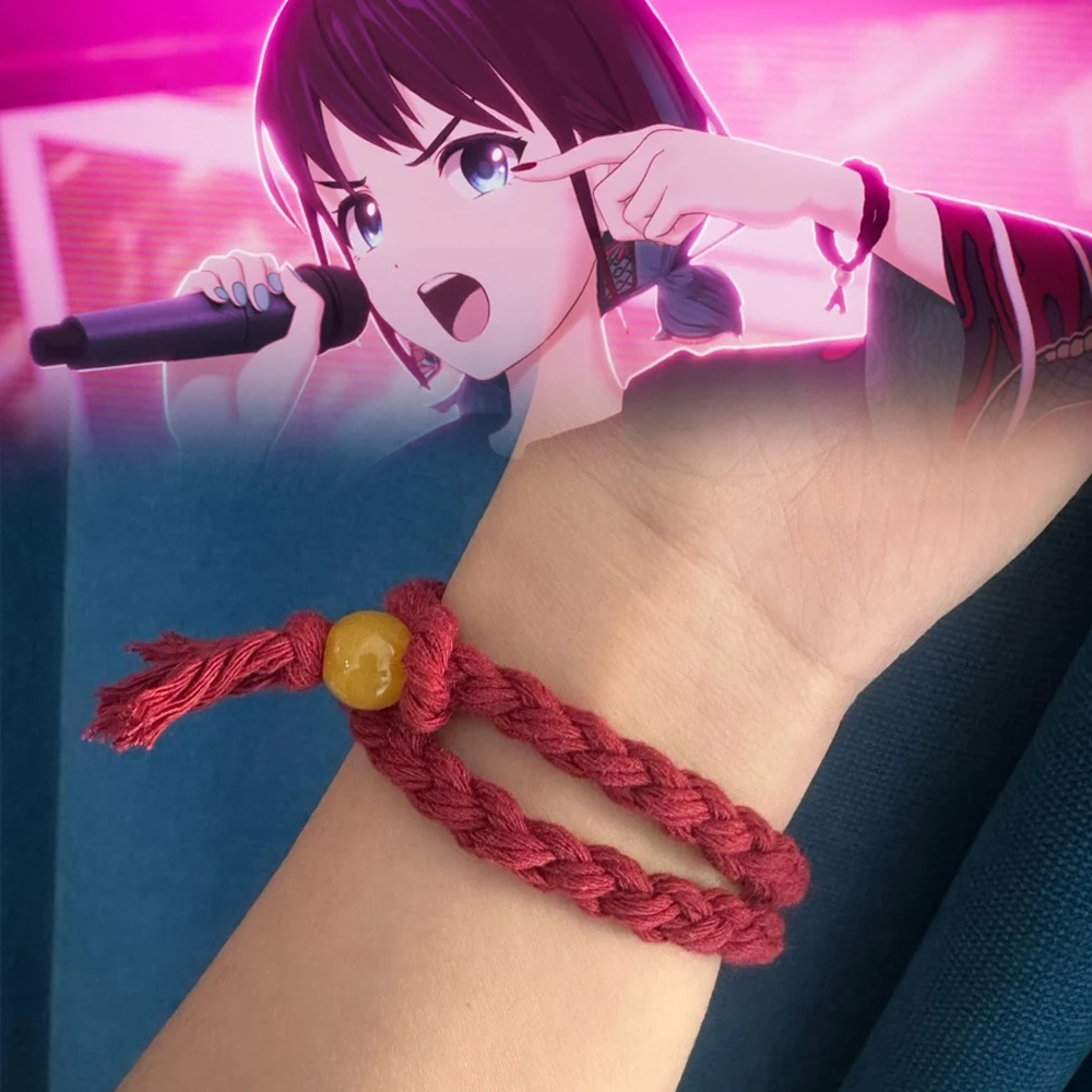 Anime GIRLS BAND CRY NINA ISERI Cosplay Bracelet Red Woven Bangle Unisex Lucky Hand Rope Jewelry Hand Chain Accessories