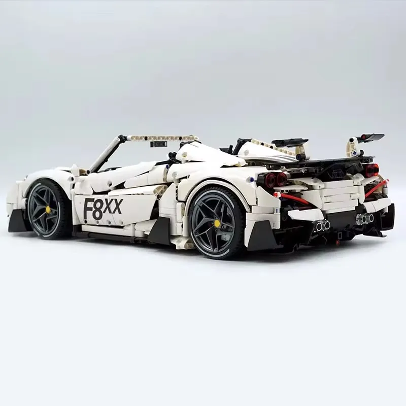 MOC-JD018 1:8 Technical White Racing Speed Sports Car F8 Building Blocks Bricks Educational Puzzle Toy Christmas Gifts For Kids