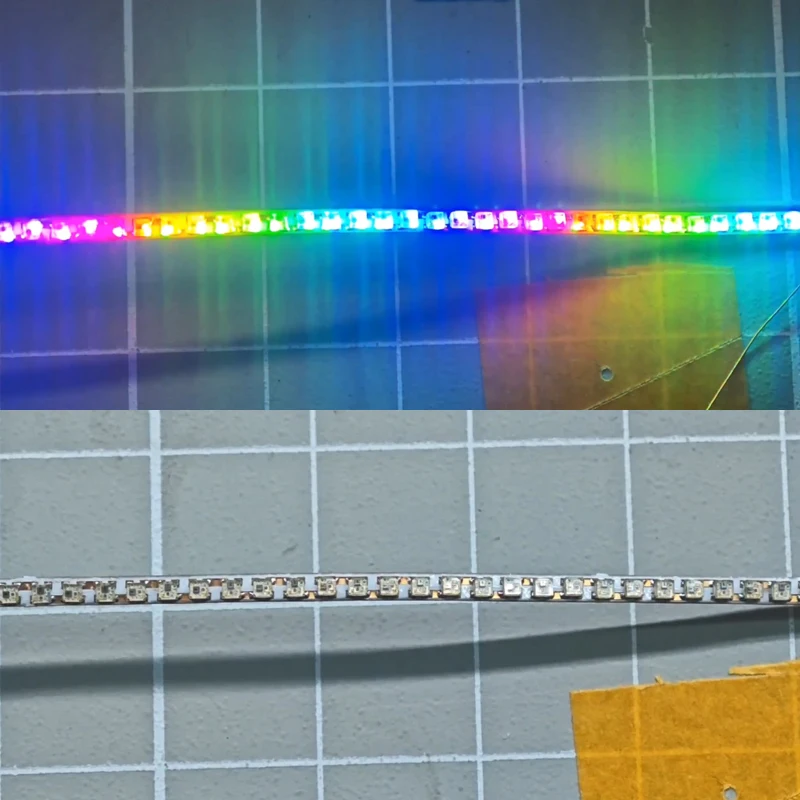 1PCS 3.7V-5V Flexible LED Strip 2812 1010 GRB Addressable LEDs Light Bar Rainbow Lighting for RC Car Model Dynamic Modification