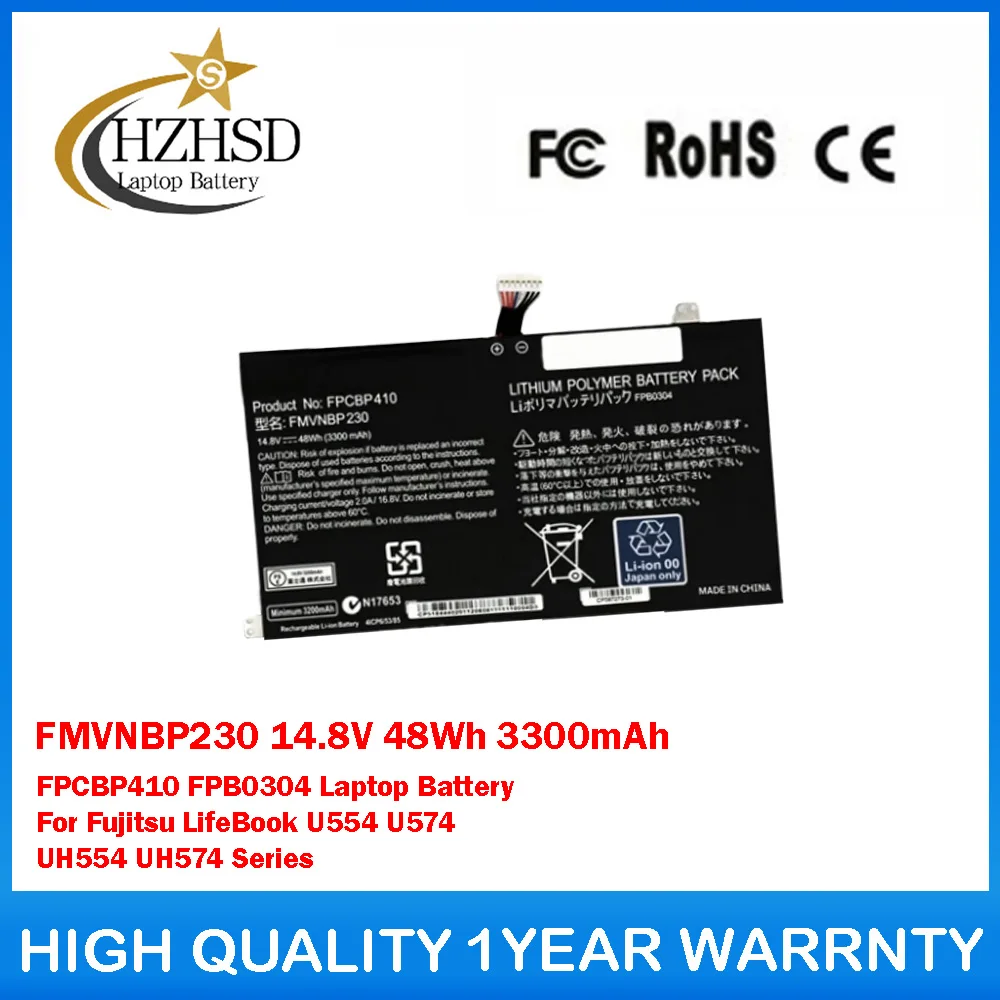 

FMVNBP230 14.8V 48Wh 3300mAh FPCBP410 FPB0304 Laptop Battery For Fujitsu LifeBook U554 U574 UH554 UH574 Series