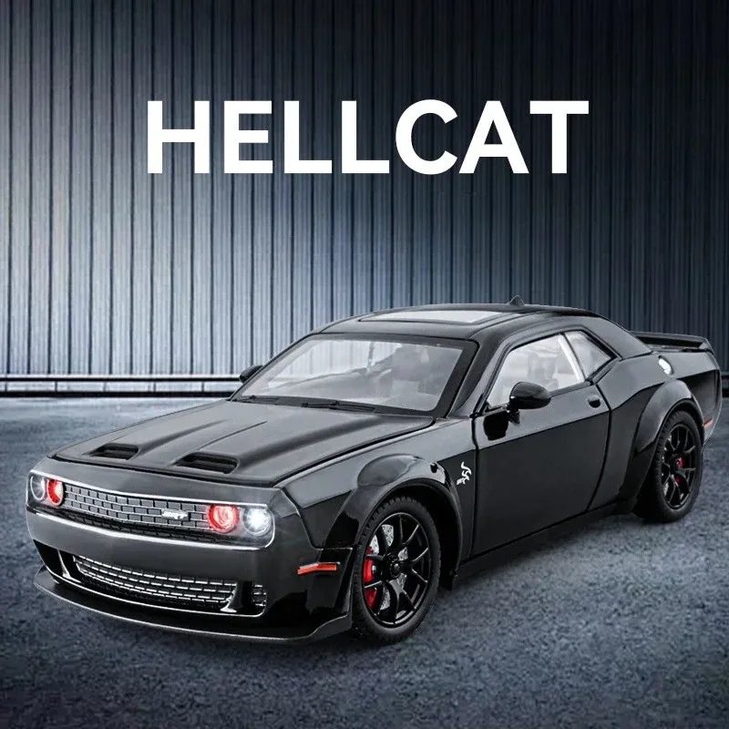 

Simualtion 1:24 Dodge Challenger Hellcat Redeye Alloy Car Model Sound and Light Children Toy Birthday gift Miniature Voiture