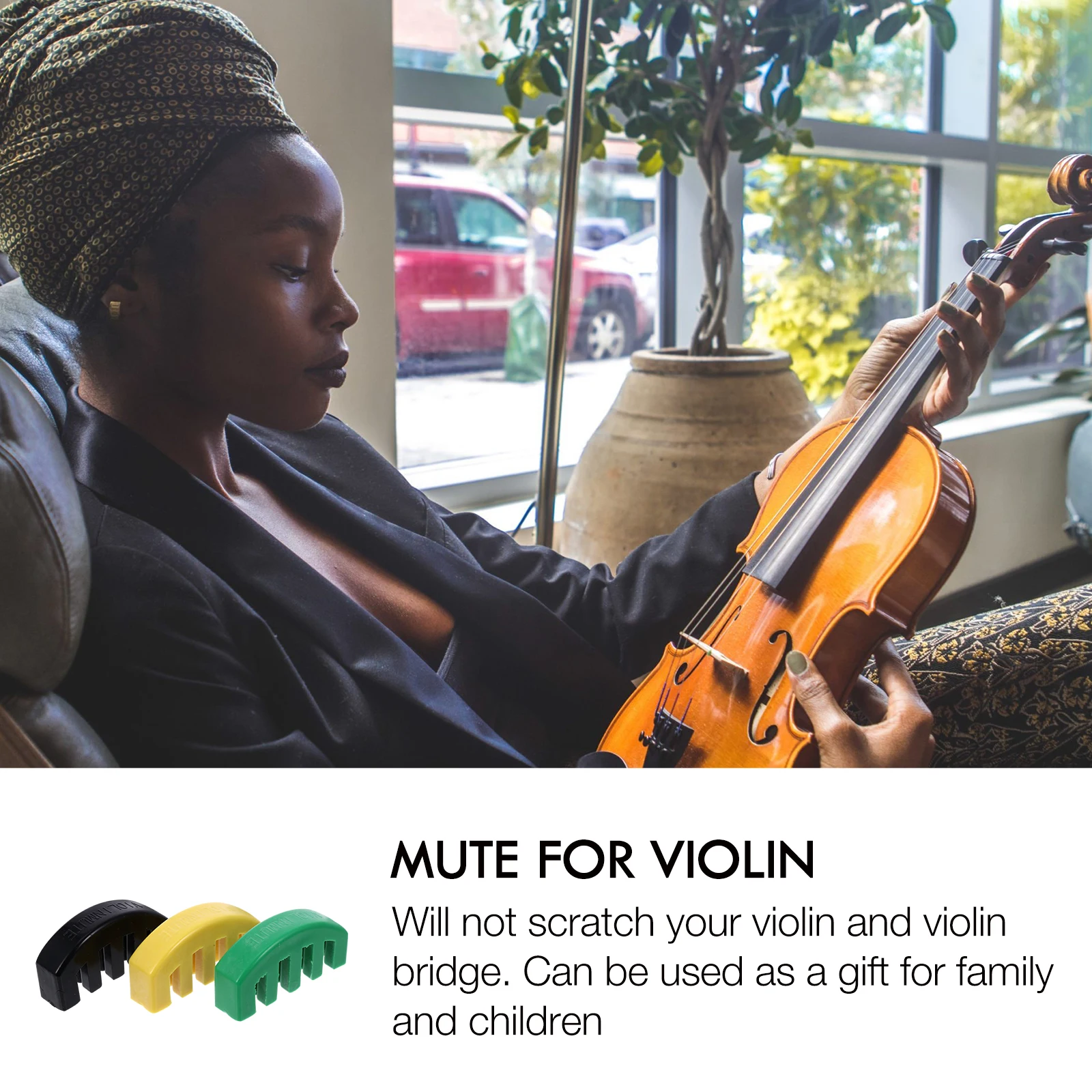 

3Pcs Violin Practice Mute Rubber 5 Prongs Sturdy Quiet Violin Tool for Volume Control Beginner Players Practice