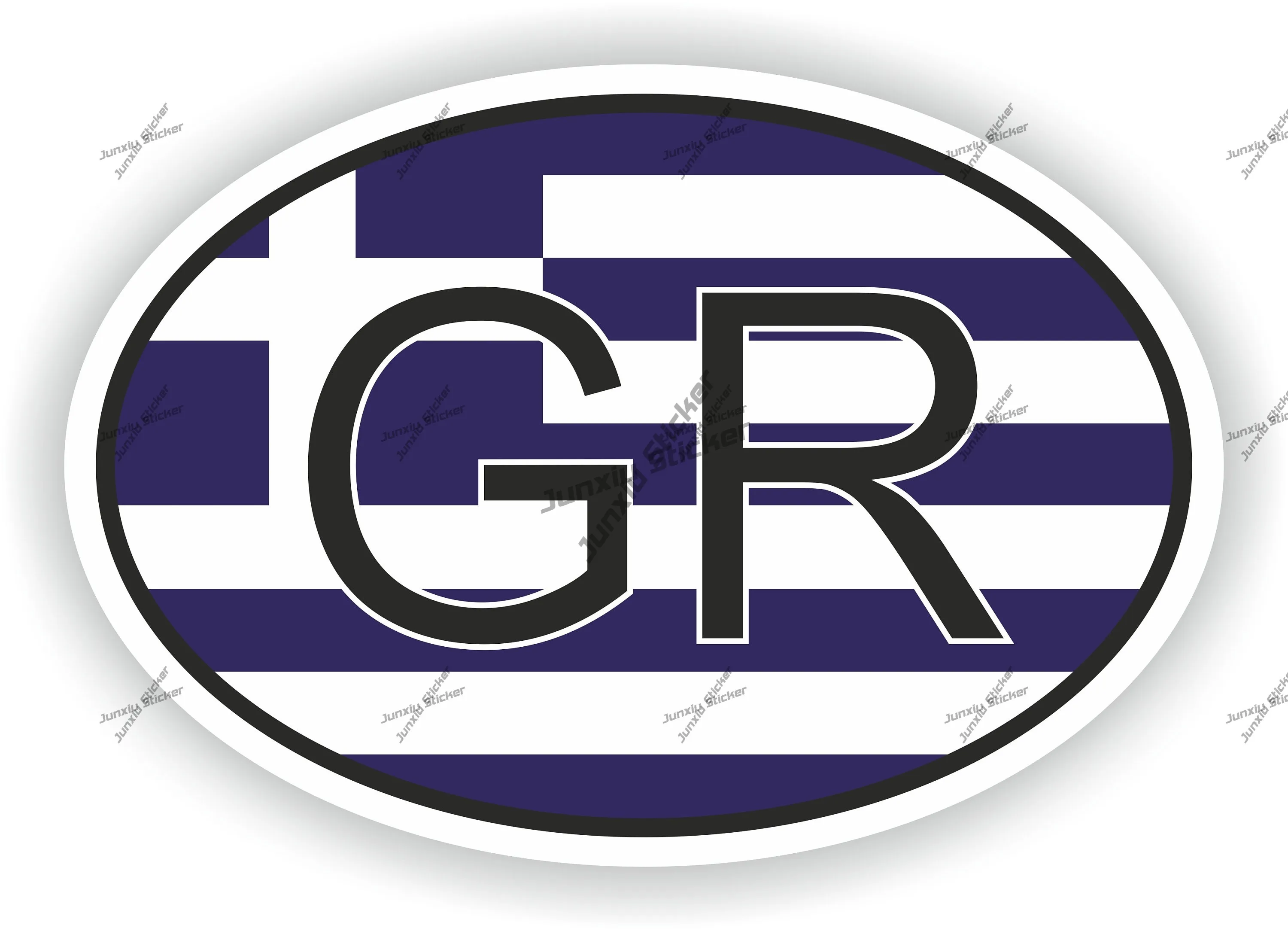 

Greece Gr Country Code Flag Oval Sticker Motorsport Racing Decoration Camping Vehicle Waterproof Exterior Car Stickers Phone