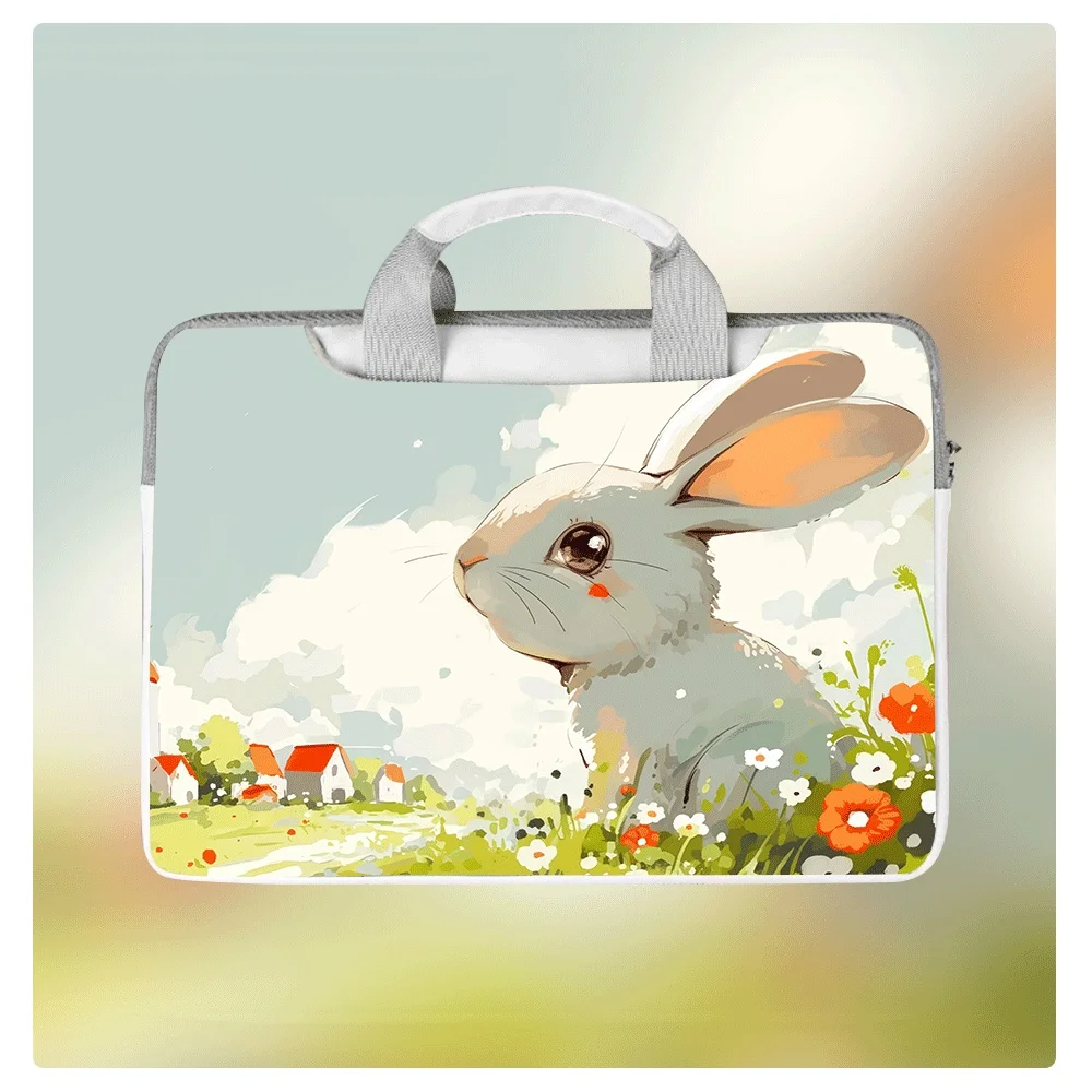 

Стильная сумка для ноутбука с изображением кролика, 14, 15, 16 дюймов, водонепроницаемый ударопрочный чехол для ноутбука с карманами для путешествий, работы, офиса, праздников, подарок