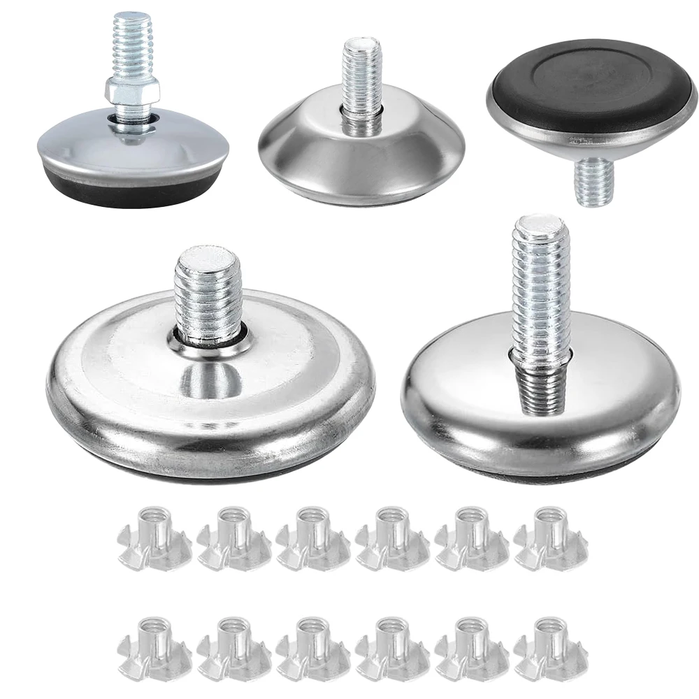4 Pcs Adjustable Foot Pad Cups, Equipped With 4 Claw Nuts, Bottom Foot Pads, Used For Chair Display Cabinet Furniture