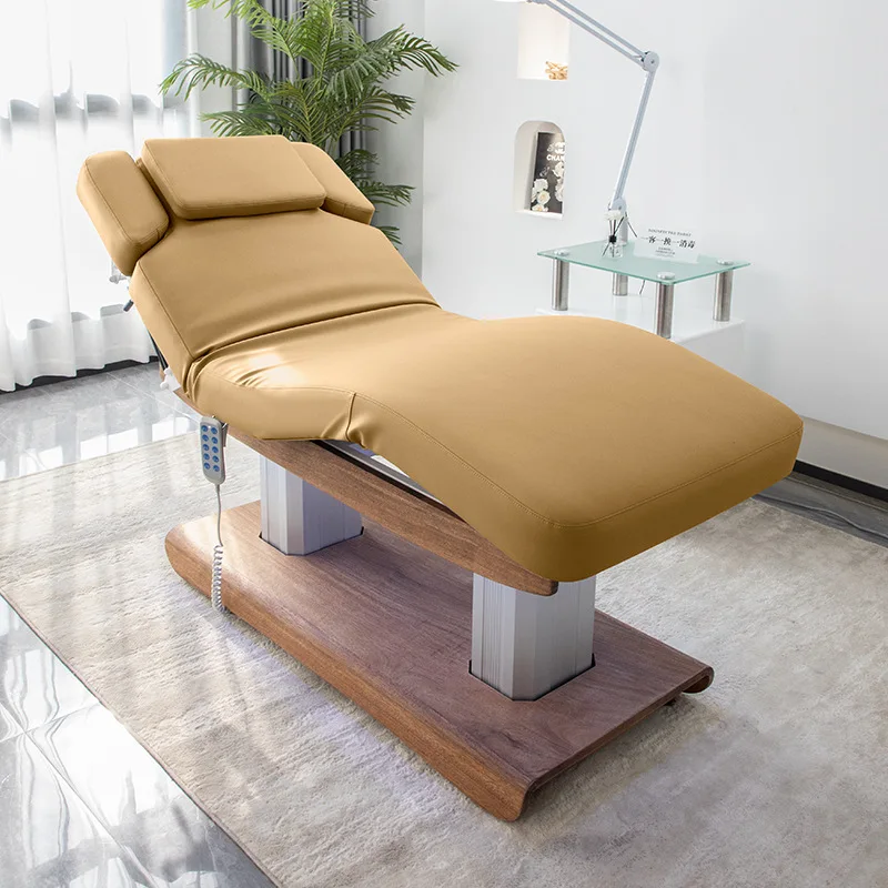 Electric Massage Bed with 4 Motors, Professional Cosmetic Bed, Heated Spa Bed with Light Decoration, Electric Beauty Bed