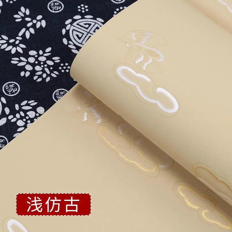 Color Batik Xuan Paper Chinese Lucky Clouds Pattern Half Ripe Rice Paper Papel Arroz Brush Calligraphy Creation Batik Rice Paper