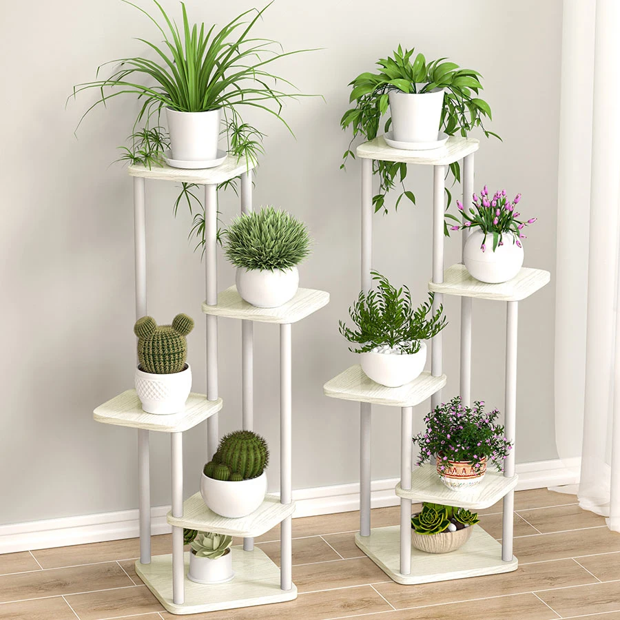Flower Stand Rack Storage Shelf Iron Plant Holder Home Garden Flower Pot Organizer Living Room Balcony Storage Rack Shelves