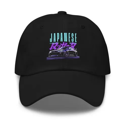 JDM Retro japanische Auto-Dad-Mütze – Vaporwave R34 Skyline-Design