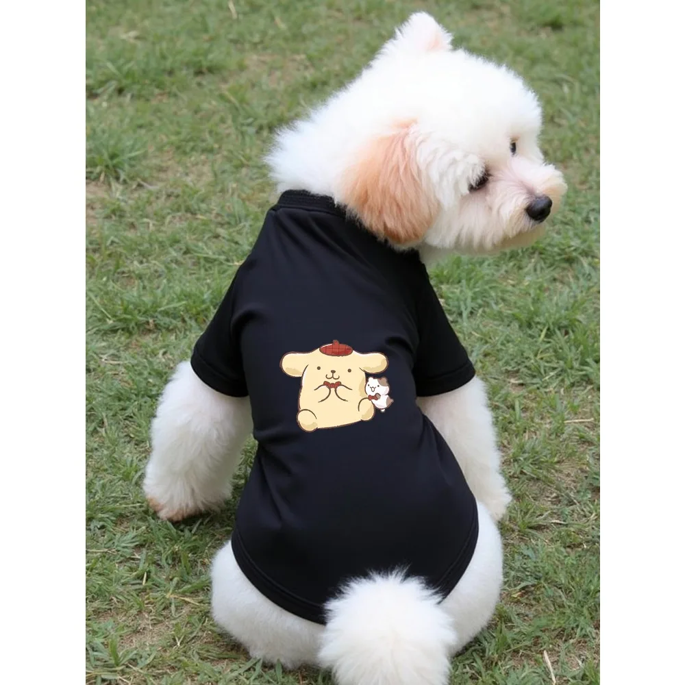 1 pet cartoon printed T-shirt,suitable for cats and dogs to wear indoors and outdoors,Christmas gift,mom's favorite first choice