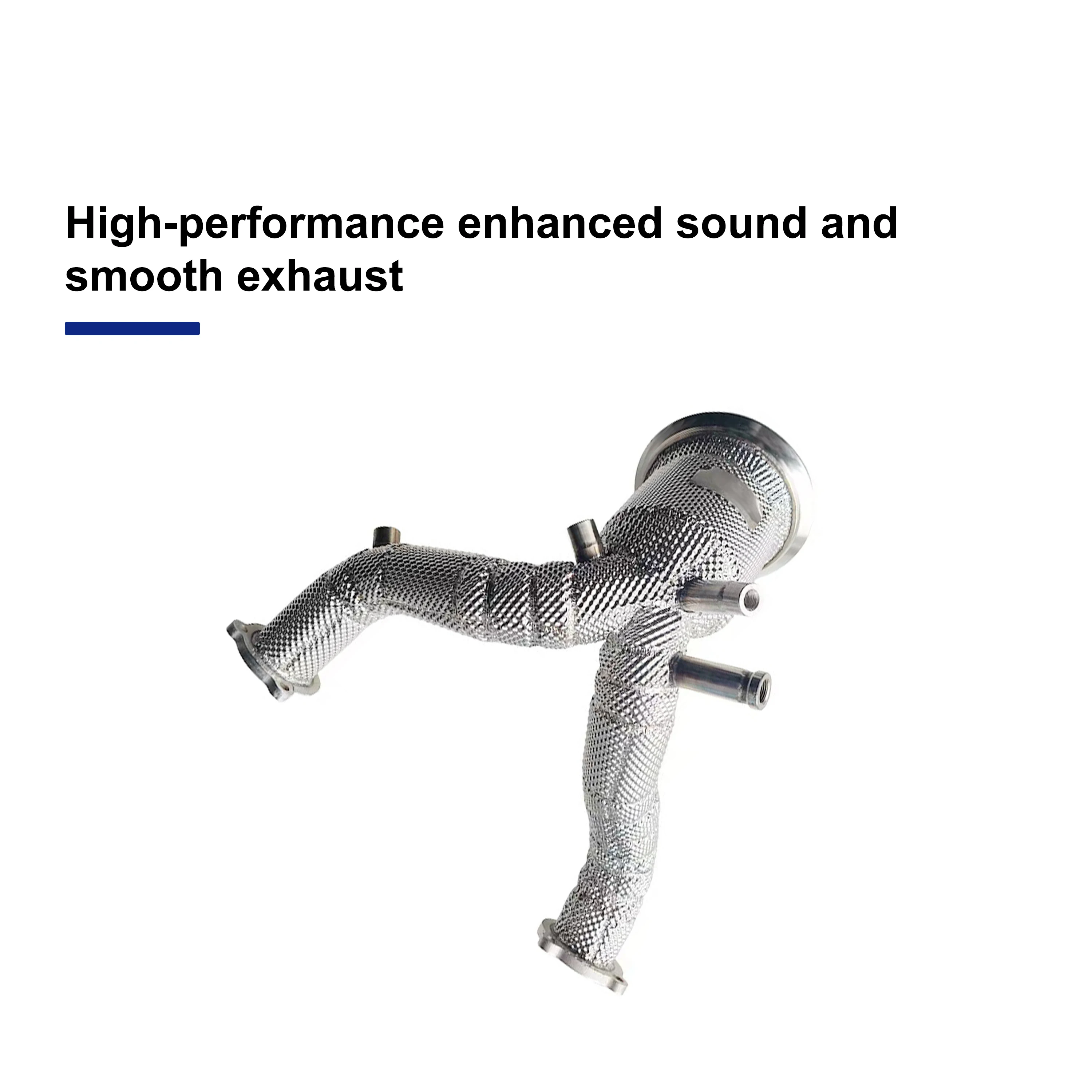 ACE أنبوب سفلي عالي التدفق بدون قطط/مقطط لأودي S4 S5 B9.5 EA839 3.0T 2019- رأس العادم مع أنبوب عادم SUS304 Heat Shield #3