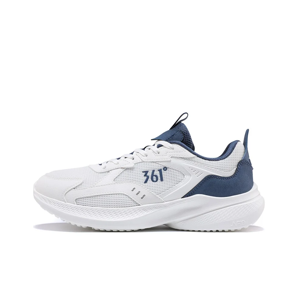 361 Wildness Slip Resistant Abrasion Resistant Low top Casual Running Shoes Men's White Blue 672612210F-2