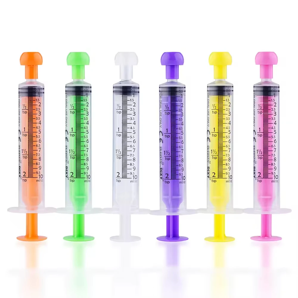 

50PCS 10ml Sterile Colorful Oral Syringe With Cap, Individually Packed for Pets Feeder, Measuring Liquid, Lab Use