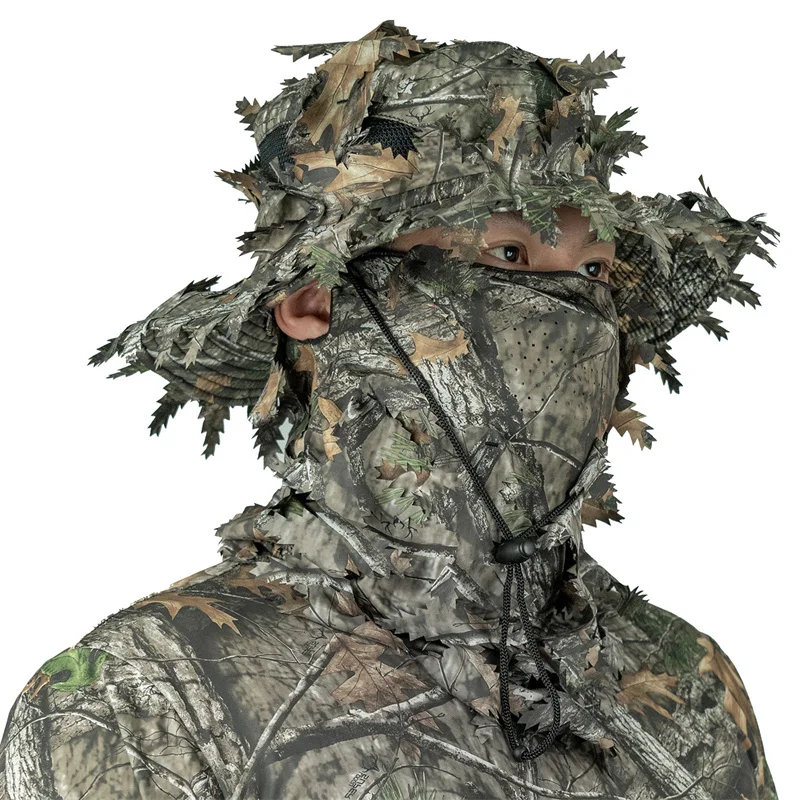 Hunting Fishing Hat 3D Leafy Camo Tactical Cap Turkey Fishing Sunshade Hunting Apparel Accessories