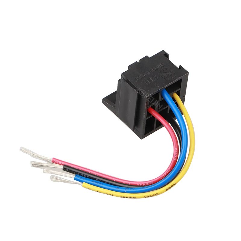 2x Car Relay Socket With 4 Wires Connector Wiring Harness Accessories