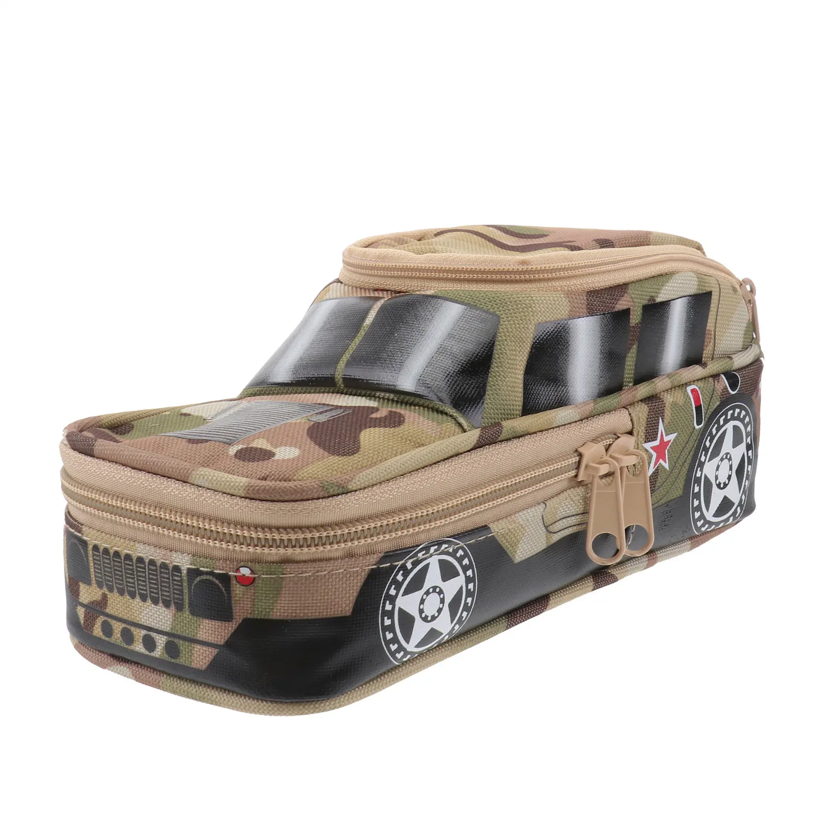 

Пенал с рисунком внедорожника, желтый, креативный органайзер, с гладкой молнией, большой вместимости, для студентов