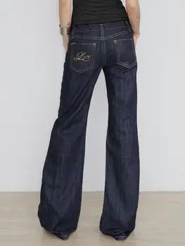 Women's Slim Fit Flared Jeans Y2K Vintage Low Rise Stretch Denim Pants with Embroidery Distressed Style for Everyday Outfits 2 Women's Slim Fit Flared Jeans Y2K Vintage Low Rise Stretch Denim Pants with Embroidery Distressed Style for Everyday Outfits 2