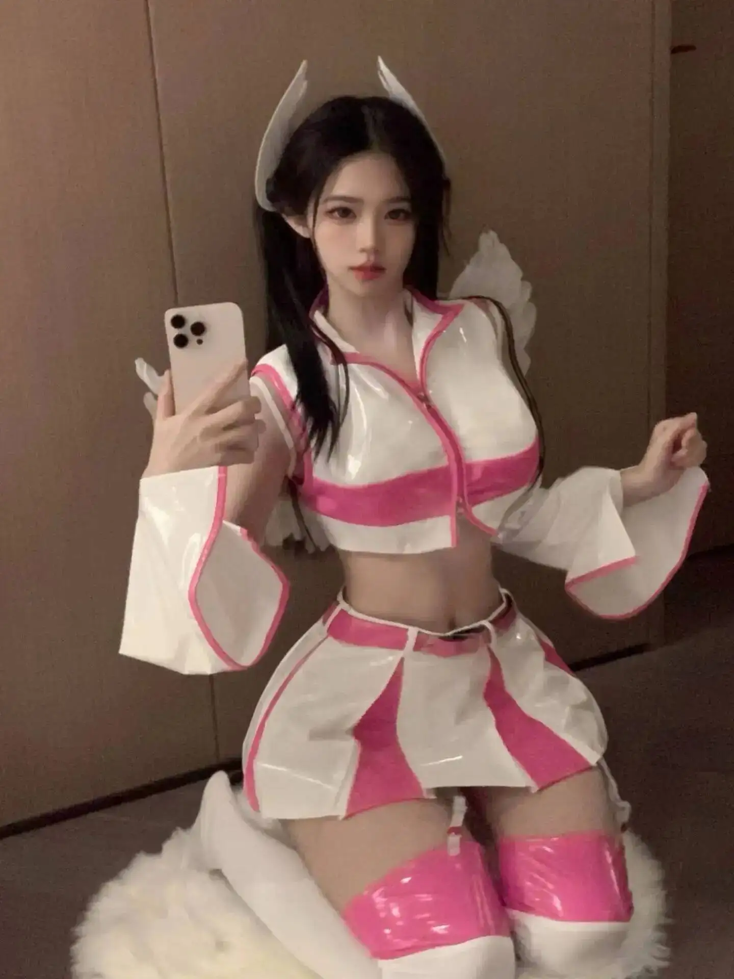 Quente sexy saias femininas 2025 nova moda molhada cosplay traje liliel terno de treinamento cosplay traje asas anime traje 6hmy