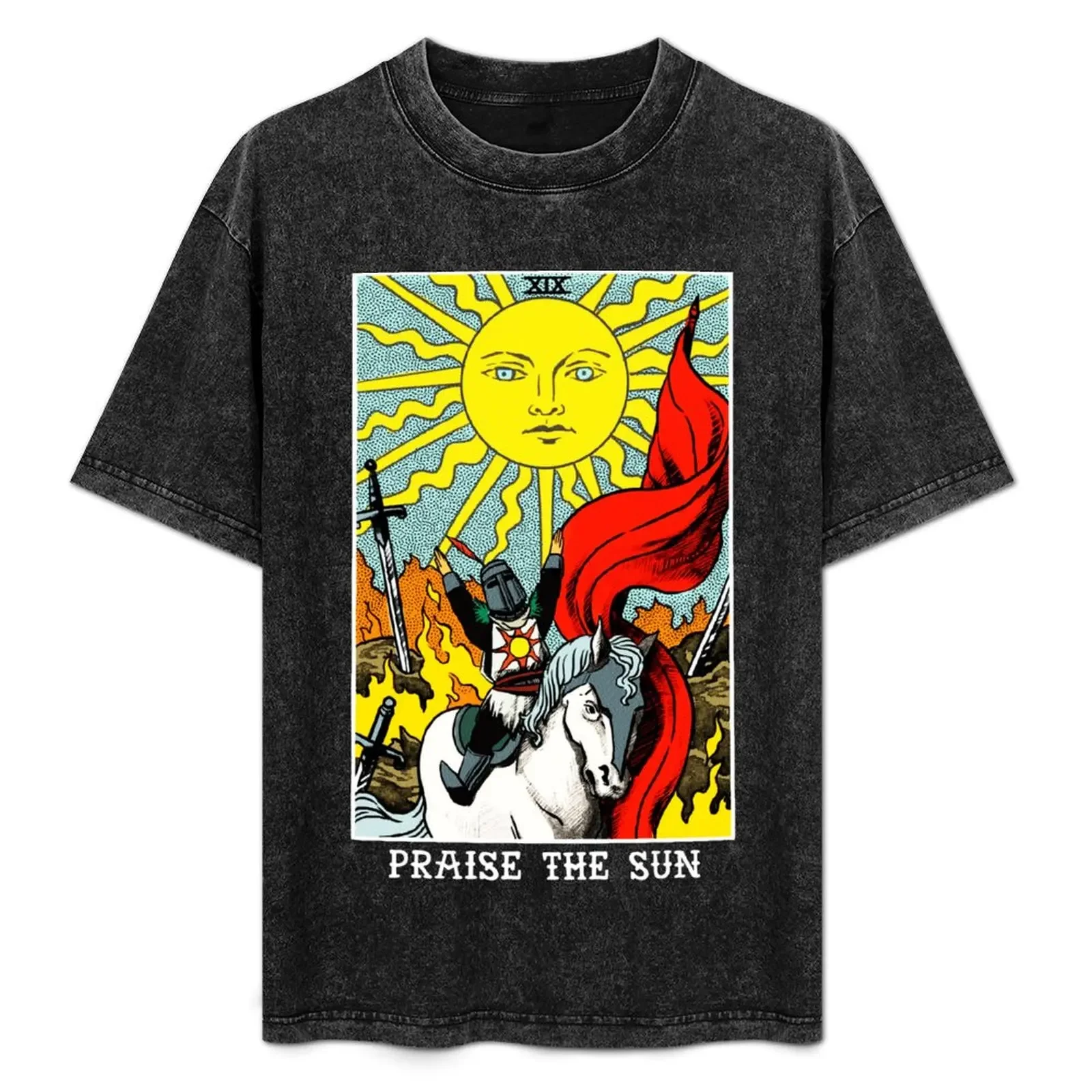

Praise The Sun Tarot T-Shirt Basic Simple Design Short Sleeve Shirt