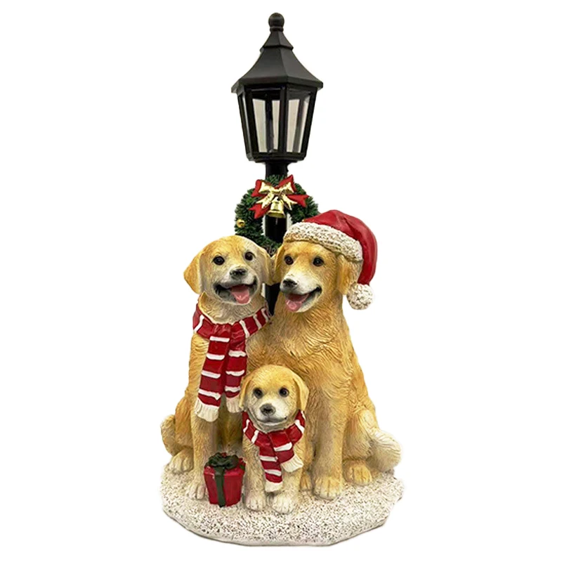 

Christmas Dog Statues For Decoration Resin Sculptures Christmas Ornaments Living Room Table Desk Decorative Home Decor Dropship