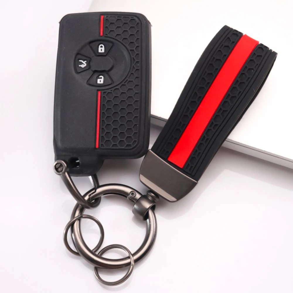 Key Fob Case With Lanyard For Toyota RAV4 Camry Prius Alphard Vellfire Estima Auris Premio Highlander Prado Crown Secure Grip