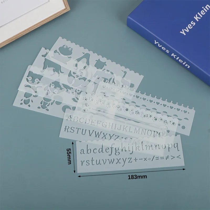 Pochoir de superposition creuse en forme d'animal ondulé, 8 pièces/ensemble, bricolage artisanal pour peinture murale, Scrapbooking, estampage d'album décoratif