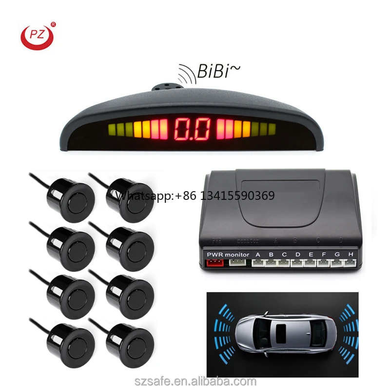 Kit sensore di parcheggio anteriore e posteriore all'ingrosso con 8 sensori di parcheggio anteriori e posteriori