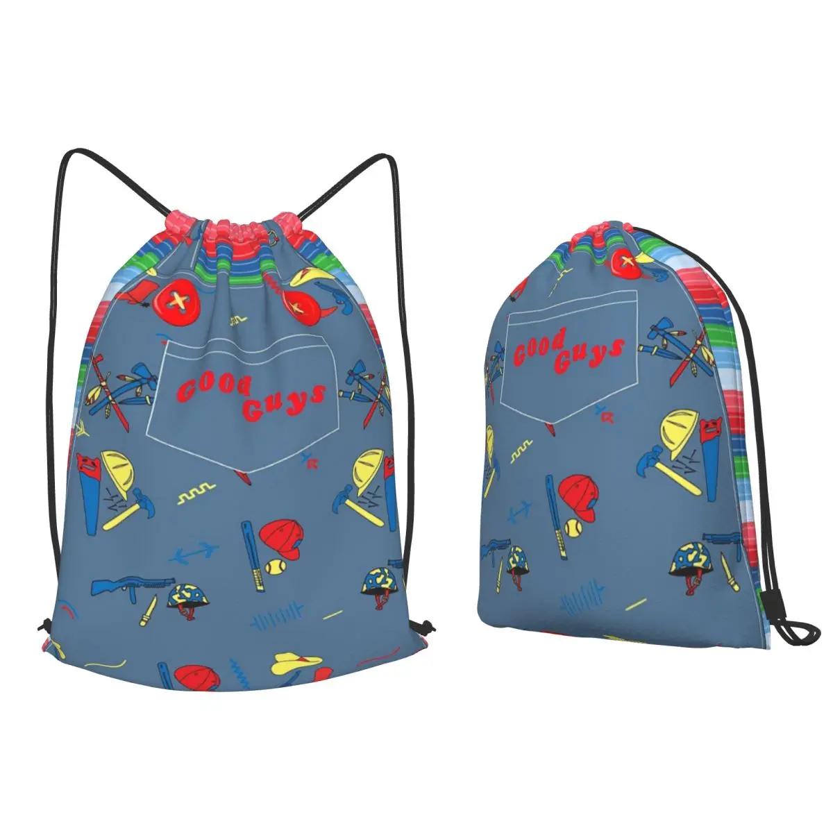 

Good Guys Childs Play Chucky Killer Doll Overalls Backpacks Portable Drawstring Bags Sports Bag Book Bags for Man Woman Students