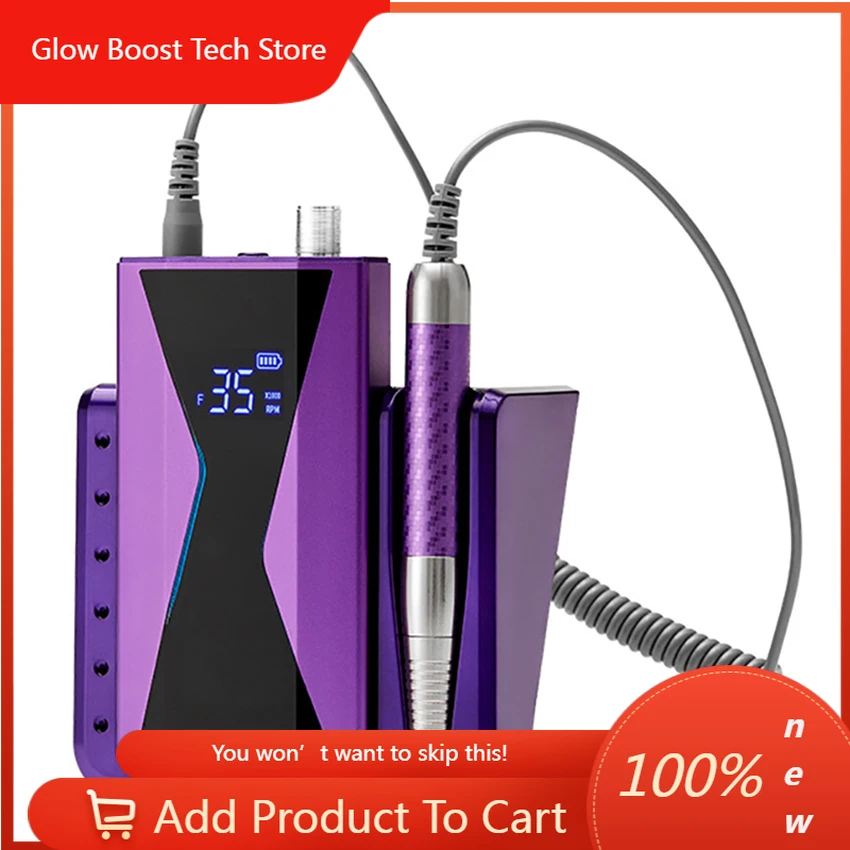 

GB40000RPM Electric Nail Drill Machine 85W Handle Manicure Portable Polishing Tool Brushless Nail Drill Rechargeable Nail Art