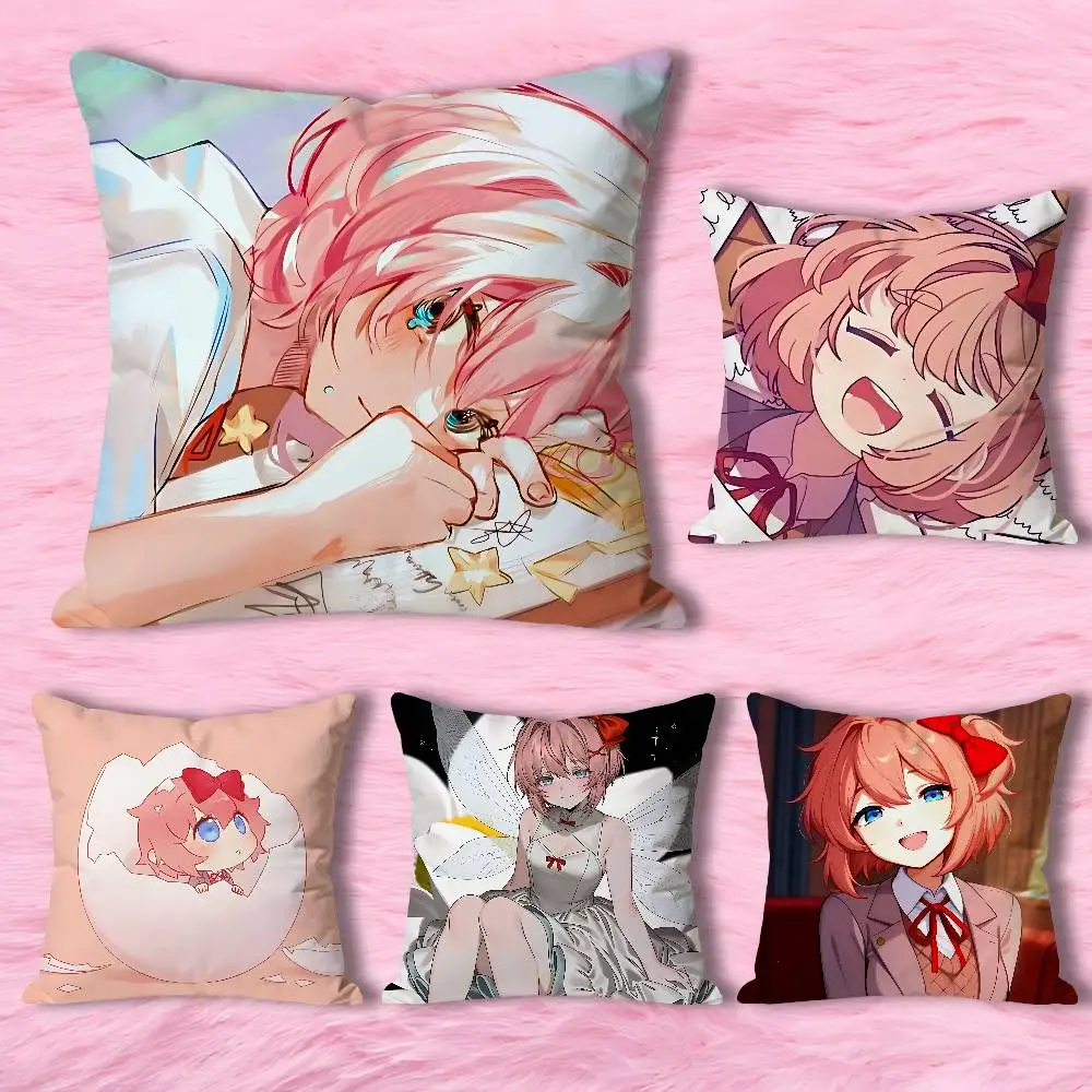 

Cute S-Sayoris DDLC Pillow Cases for Bedroom Living Room Sofa Home Decor Polyester Cushion Cover with Zipper