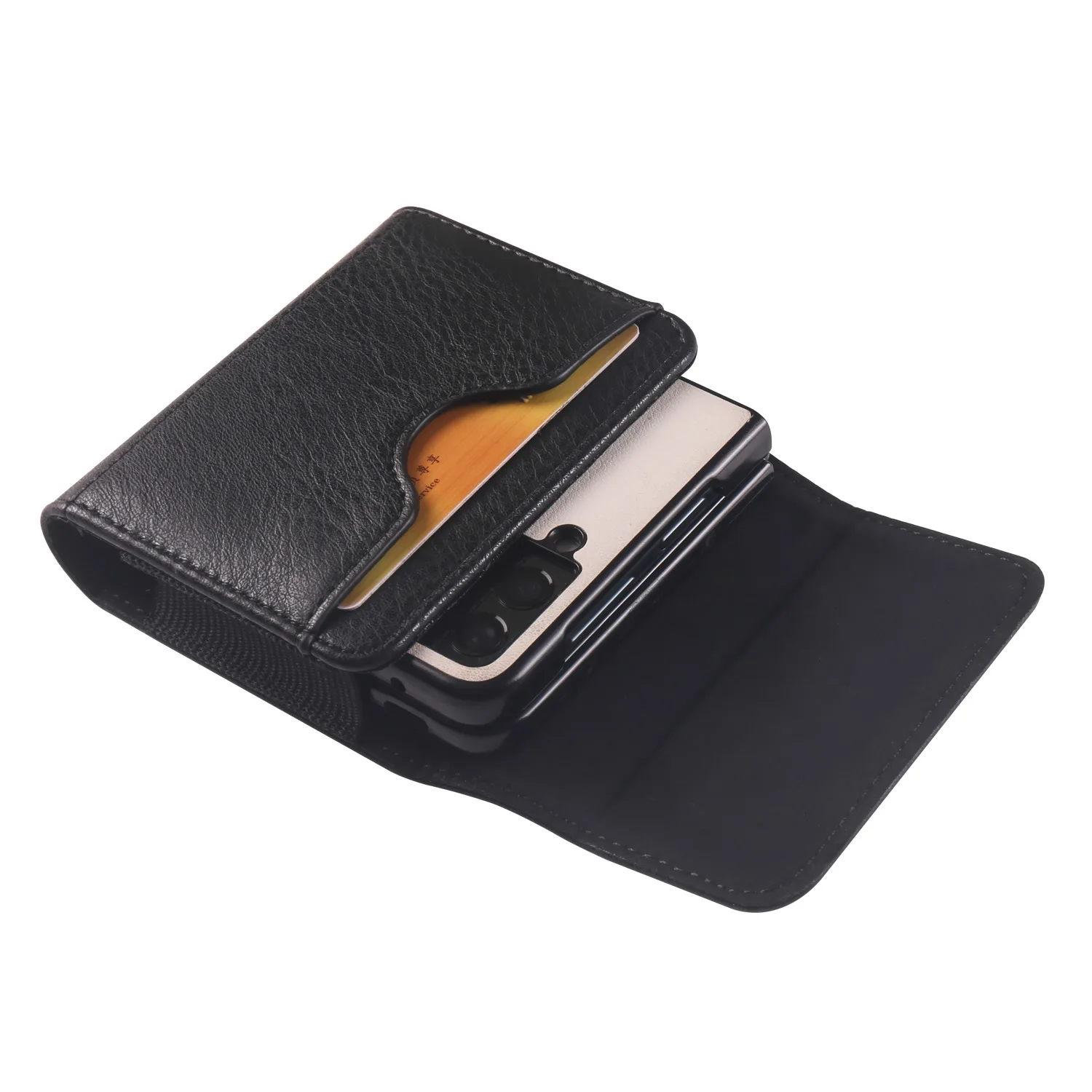 Cell Phone Bag PU Waterproof Belt Clip Case Men Waist Bag Holster For Samsung Galaxy Flip8 ZFlip7 Flip6 Flip5 Flip4,Oppo N2 Flip