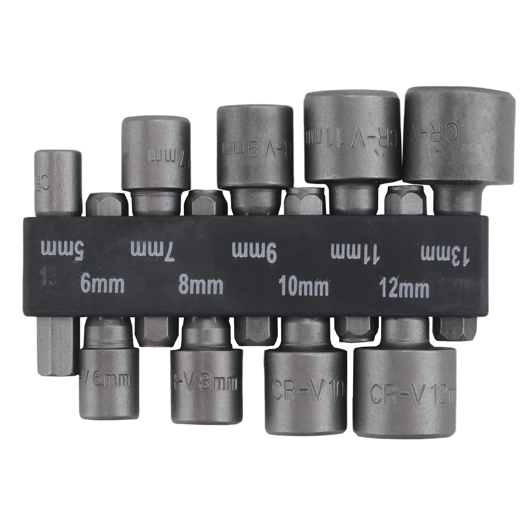 FYBL 9pcs 5-13mm 1/4 Inch Hex Shank for Nut Driver Bit Set, Socket Adapter for Woodworking Power Tool DIY