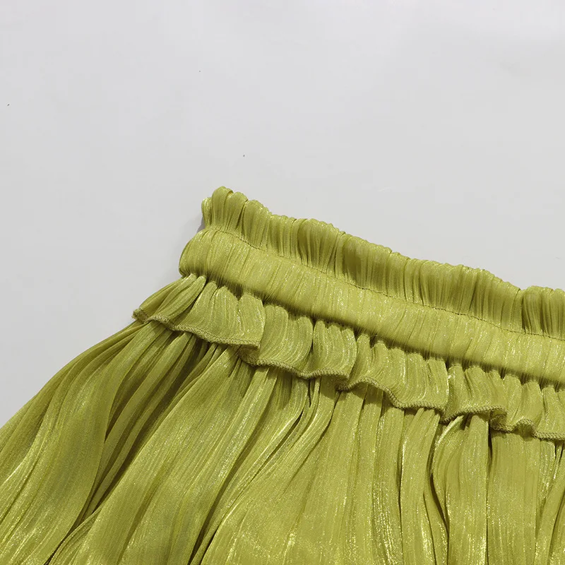 2026 Neues Schulterfreies Kleid mit Einseitigem Ausschnitt, Unregelmäßigem Band und Rüschenrock für einen Resort-Look für Damen – Detail 24