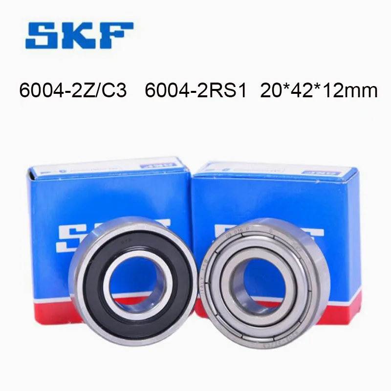 SKF Origin Sweden Import Bearing 2PCS 6004-2RS1 6004-2Z/C3 Deep Groove Ball Bearing 180104 20*42*12mm Rubber Metal Cover Bearing