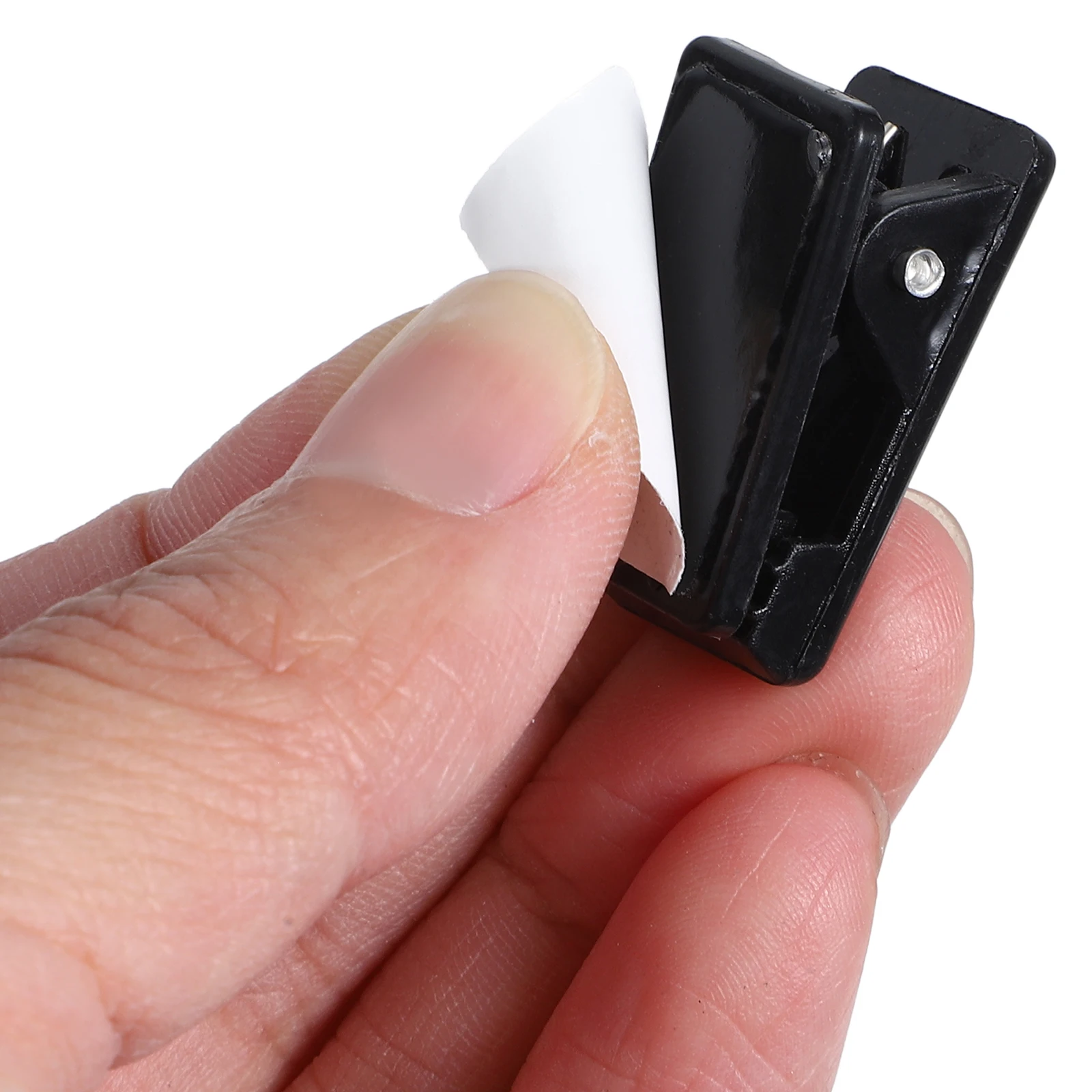 

100pcs Self-Adhesive Spring Clips For Id Cards Work Badge Name Tag Office Trade Shows Abs Steel Material Wall File