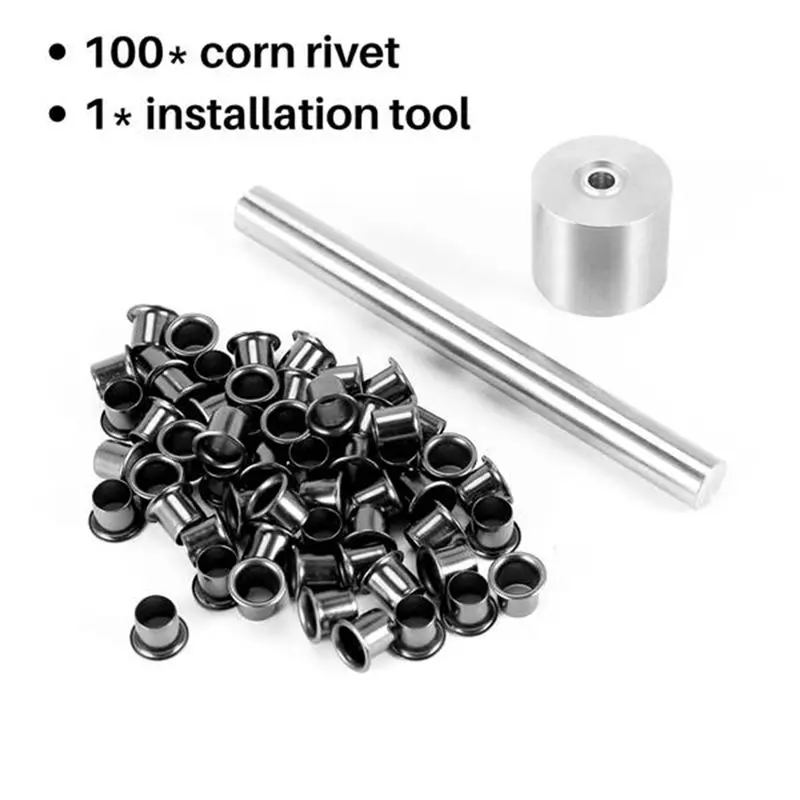 B63B-100Pcs K-Sheath Eyelet Rivets Installation Fix Tools Replacement 7.5MM Kydex Sheath Scabbards Eyelets Buckle Nail Pin