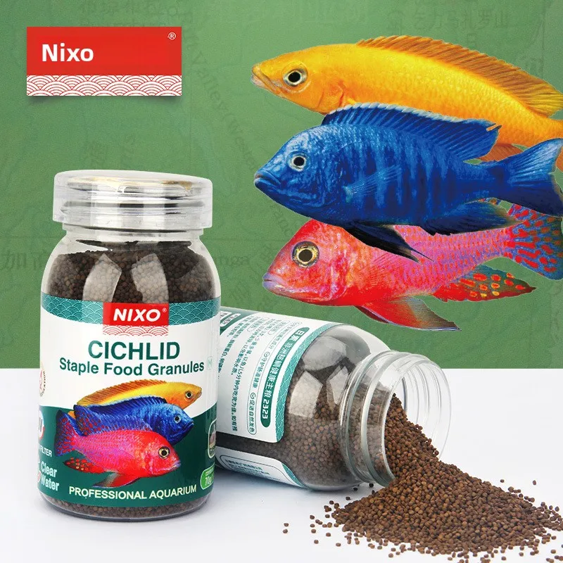 NIXO African Cichlid Food - Sinking Expanded Pellets for Mbuna, Peacock & Haps, High Digestibility Formula with Probiotics