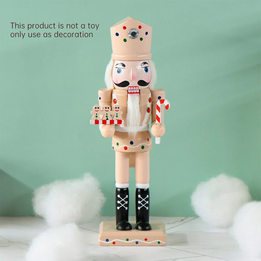 25CM Nutcracker Wood Creative Wooden Soldier Handcrafts Gingerbread Man Christmas Gift European Style Ornament Home Decoration