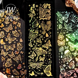 JIANWU 3 Sheets A Dream Star Series Vintage Laser Gold Material Decor PET Sticker Creative DIY Journal Collage Stationery