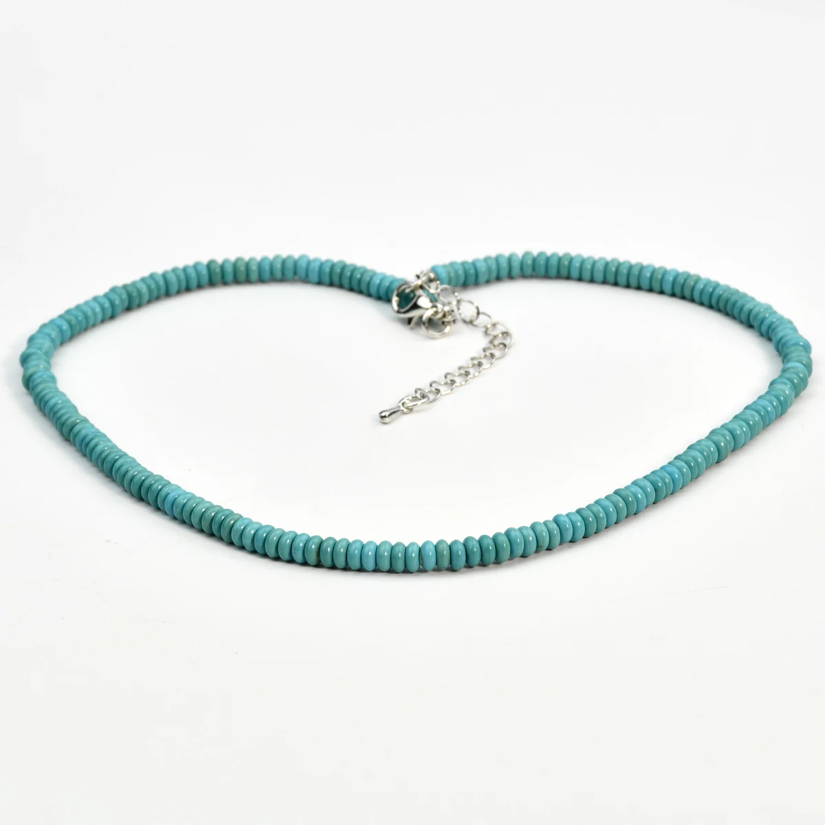 Vintage Natural Blue Turquoise Round Bead Necklace Bohemian Women\'s Design Choker Chain Handmade Jewelry Accessories