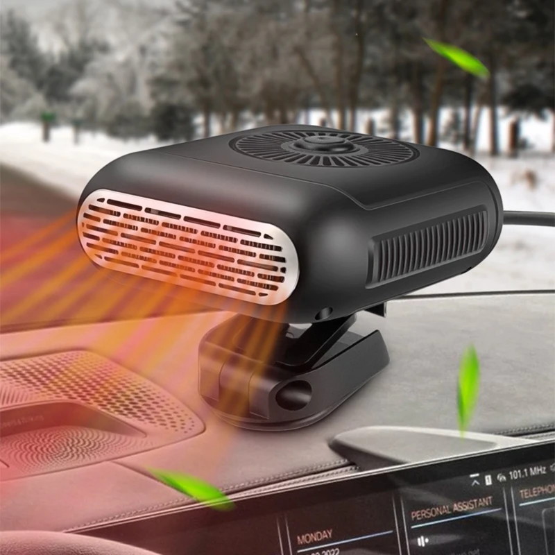 12V Electric Car Heater Air Cooler Fan Portable Demister Defroster Quickly Heating Fan Dryer Windshield Defogging Accessroies
