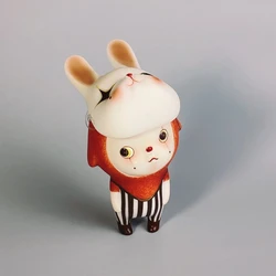 Sooya Emo Dairy Cattle Figure Toy Piggy Cow Head with Mini Duck Trendy Doll Art Appreciation Designer Collection Ornament